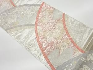 リサイクル　流水に菊・桐模様織出し袋帯